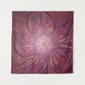 抽象芸術モダンフローラフラクタルアートベリーカラー タペストリー (正面(横))