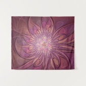 抽象芸術モダンフローラフラクタルアートベリーカラー タペストリー (正面(横))