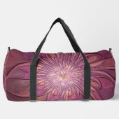 抽象芸術モダンフローラフラクタルアートベリーカラー ダッフルバッグ (正面)