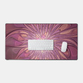 抽象芸術モダンフローラフラクタルアートベリーカラー デスクマット (キーボード&マウス)