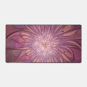 抽象芸術モダンフローラフラクタルアートベリーカラー デスクマット (正面)