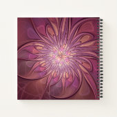 抽象芸術モダンフローラフラクタルアートベリーカラー ノートブック (裏面)