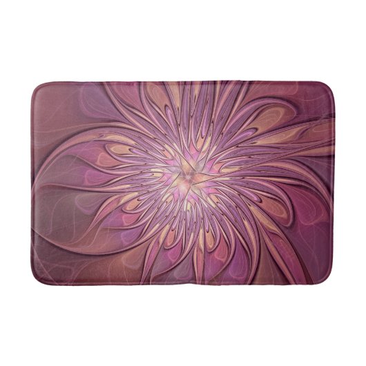 抽象芸術モダンフローラフラクタルアートベリーカラー バスマット (正面)