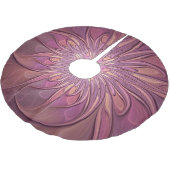 抽象芸術モダンフローラフラクタルアートベリーカラー ブラッシュドポリエステルツリースカート (アングル)