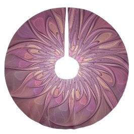 抽象芸術モダンフローラフラクタルアートベリーカラー ブラッシュドポリエステルツリースカート