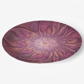 抽象芸術モダンフローラフラクタルアートベリーカラー ペーパープレート (アングル)