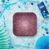 抽象芸術モダンフローラフラクタルアートベリーカラー ペーパープレート (パーティー)