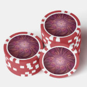 抽象芸術モダンフローラフラクタルアートベリーカラー ポーカーチップ (積み重ね)