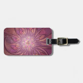 抽象芸術モダンフローラフラクタルアートベリーカラー ラゲッジタグ (正面横)