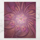 抽象芸術モダンフローラフラクタルアートベリーカラー ワインラベル (シングルラベル)