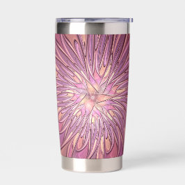 抽象芸術モダンフローラフラクタルアートベリーカラー 保温保冷タンブラー