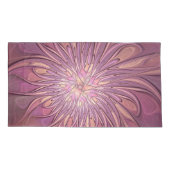 抽象芸術モダンフローラフラクタルアートベリーカラー 枕カバー (裏面)