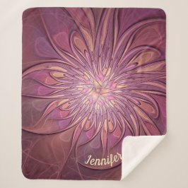 抽象芸術モダンフローラフラクタルベリーカラー名 シェルパブランケット