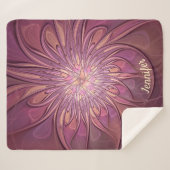 抽象芸術モダンフローラフラクタルベリーカラー名 シェルパブランケット (正面(横))