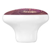 抽象芸術モダンフローラフラクタルベリーカラー名 セラミックノブ (側面)