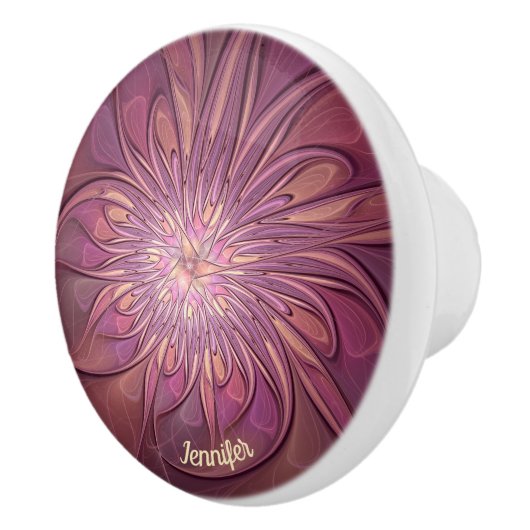 抽象芸術モダンフローラフラクタルベリーカラー名 セラミックノブ (右)