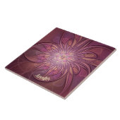 抽象芸術モダンフローラフラクタルベリーカラー名 タイル (側面)