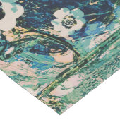 抽象芸術モダンフローラブルーグリーンイエローホワイト ミディアムテーブルランナー (コーナー)