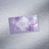 抽象芸術モダンフローララベンダー幾何学模様 マグネット名刺 (インサイチュ)