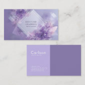 抽象芸術モダンフローララベンダー幾何学模様 名刺 (正面/裏面)