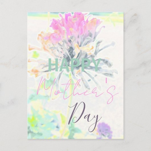抽象芸術モダンフローラ印象派の母の日 ポストカード (正面)