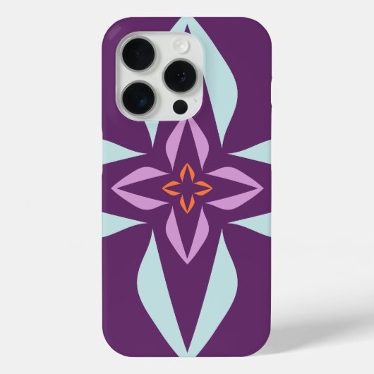 抽象芸術モダンフローラ紫とオレンジ Case-Mate iPhoneケース (裏面)
