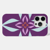 抽象芸術モダンフローラ紫とオレンジ Case-Mate iPhoneケース (裏面 (横))