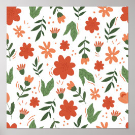 抽象芸術モダンフローラ ポスター