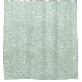 抽象芸術モダンブラシストローク、セージ緑 シャワーカーテン