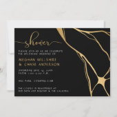 抽象芸術モダンブラックと金ゴールドキンツ日本のギ 招待状 (正面)