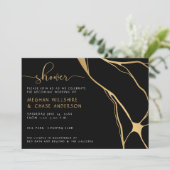 抽象芸術モダンブラックと金ゴールドキンツ日本のギ 招待状 (スタンド正面)