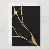 抽象芸術モダンブラックと金ゴールドキンツ日本のギ 招待状 (裏面)