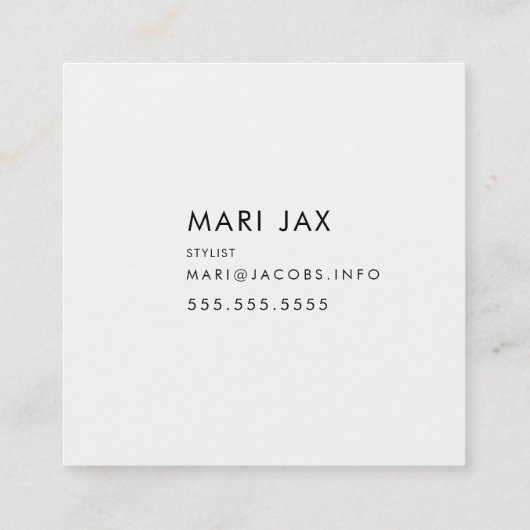 抽象芸術モダンブラックの布の流れ スクエア名刺 (裏面)
