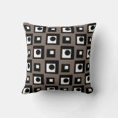 抽象芸術モダンブラックラッキーベージュ&ホワイト クッション (裏面)