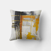 抽象芸術モダンブラック金ゴールドラグジュアリーシックウォーターカラー クッション (裏面)