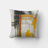 抽象芸術モダンブラック金ゴールドラグジュアリーシックウォーターカラー クッション (正面)