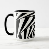 抽象芸術モダンブラック&ホワイトウェーブアートマグ マグカップ (左)