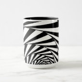 抽象芸術モダンブラック&ホワイトウェーブアートマグ マグカップ (中央)