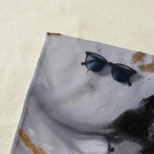 抽象芸術モダンブラック、金ゴールド、グレー ビーチタオル (インサイチュ)