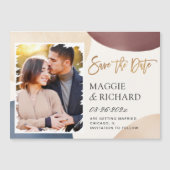 抽象芸術モダンブラッシュストローク日付磁石を保存 (正面)