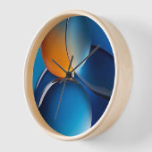 「抽象芸術モダンブルーとオレンジガラスアートウォールCl 壁時計 (傾斜)