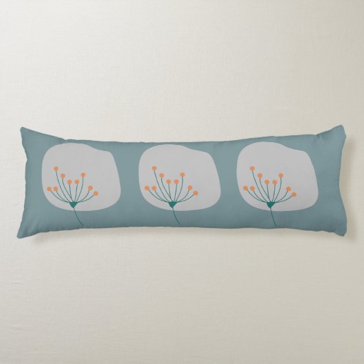 抽象芸術モダンブルーとグレーのデザイン ボディピロー (正面)