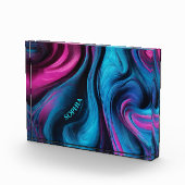 抽象芸術モダンブルーとピンク –  フォトブロック (右)