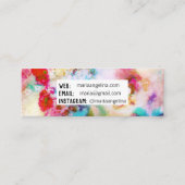 抽象芸術モダンブルーのピンク スキニー名刺 (裏面)