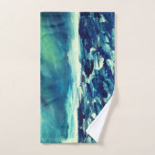 抽象芸術モダンブルーアート バスタオルセット (ハンドタオル)