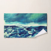 抽象芸術モダンブルーアート バスタオルセット (ハンドタオル)
