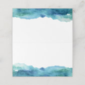 抽象芸術モダンブルーグリーンアクアウォーターカラー プレイスカード (外部開封)