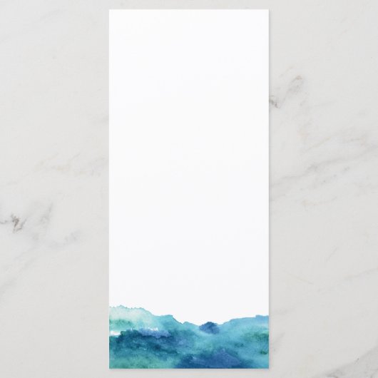 抽象芸術モダンブルーグリーンアクアウォーターカラー メニュー (裏面)