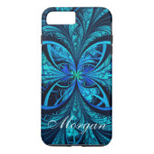 抽象芸術モダンブルーグリーンFractal iPhone 8/7ケース Case-Mate iPhoneケース (裏面)