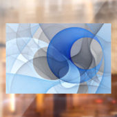 抽象芸術モダンブルーグレーフラクタルアートグラフィック ウィンドウサイン (シート2)